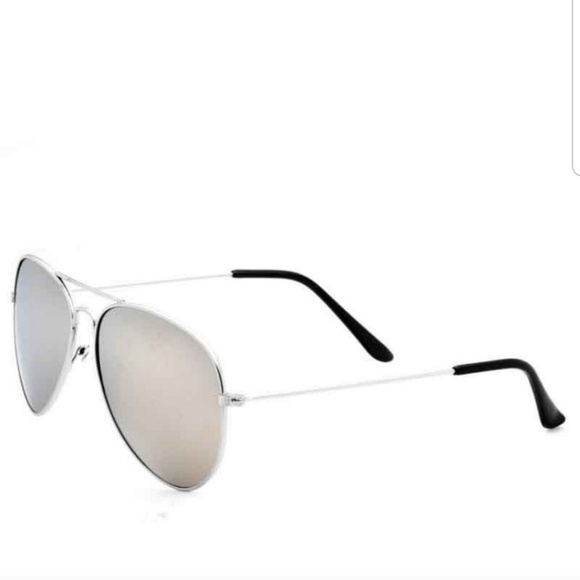 Silver mirrored aviator sunglasses - Picture 4 of 5